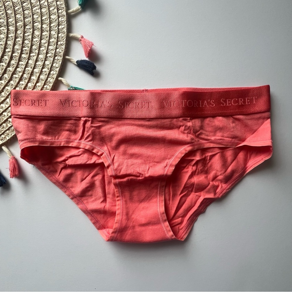 Victoria's Secret Logo Hipster Panty Strawberry Orange XS NEW